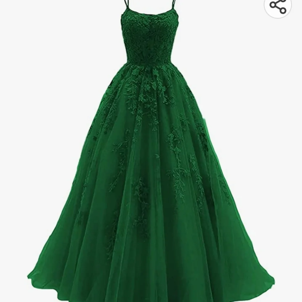 Green Lace Overlay Gown - Picture 1 of 5